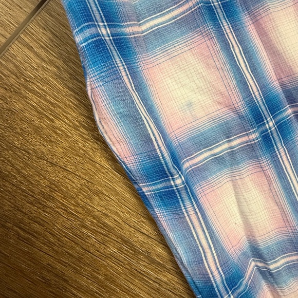 Wrangler Western Blue Plaid Pearl Button Breast Cancer Awareness Shirt Sz L - Picture 12 of 12